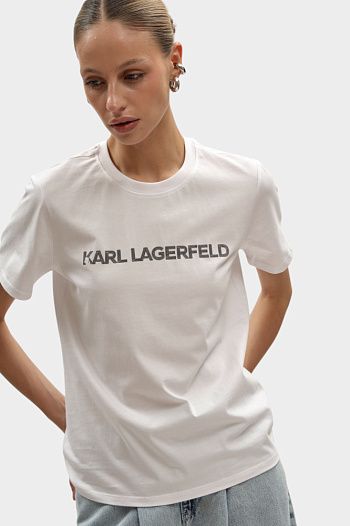 Футболка хлопковая белая Karl Lagerfeld