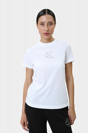 Футболка хлопковая белая Calvin Klein Jeans