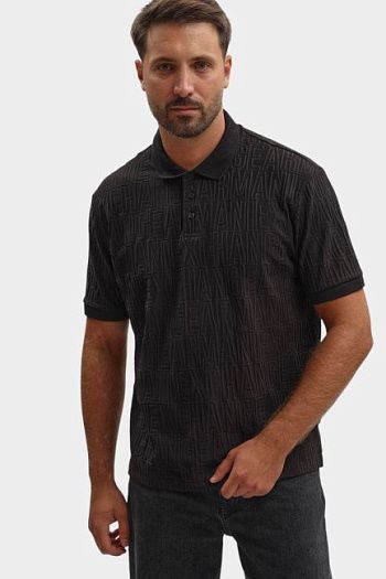 Поло с коротким рукавом хлопковое черное Armani Exchange