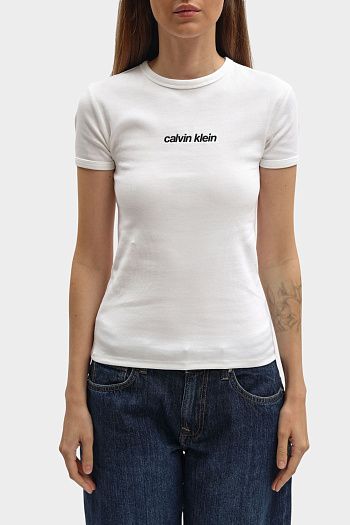 Футболка хлопковая белая Calvin Klein Jeans