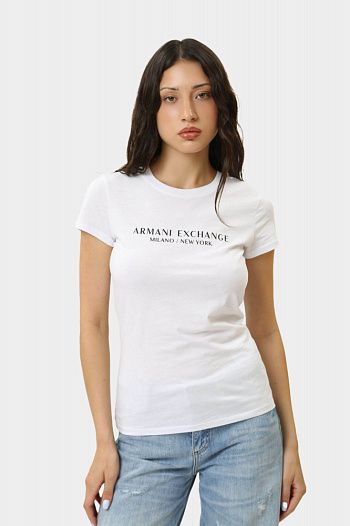 Футболка хлопковая белая Armani Exchange