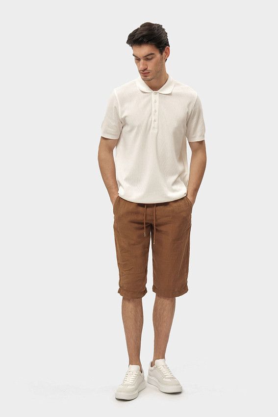 Шорты льняные Karl Lagerfeld Коричневый