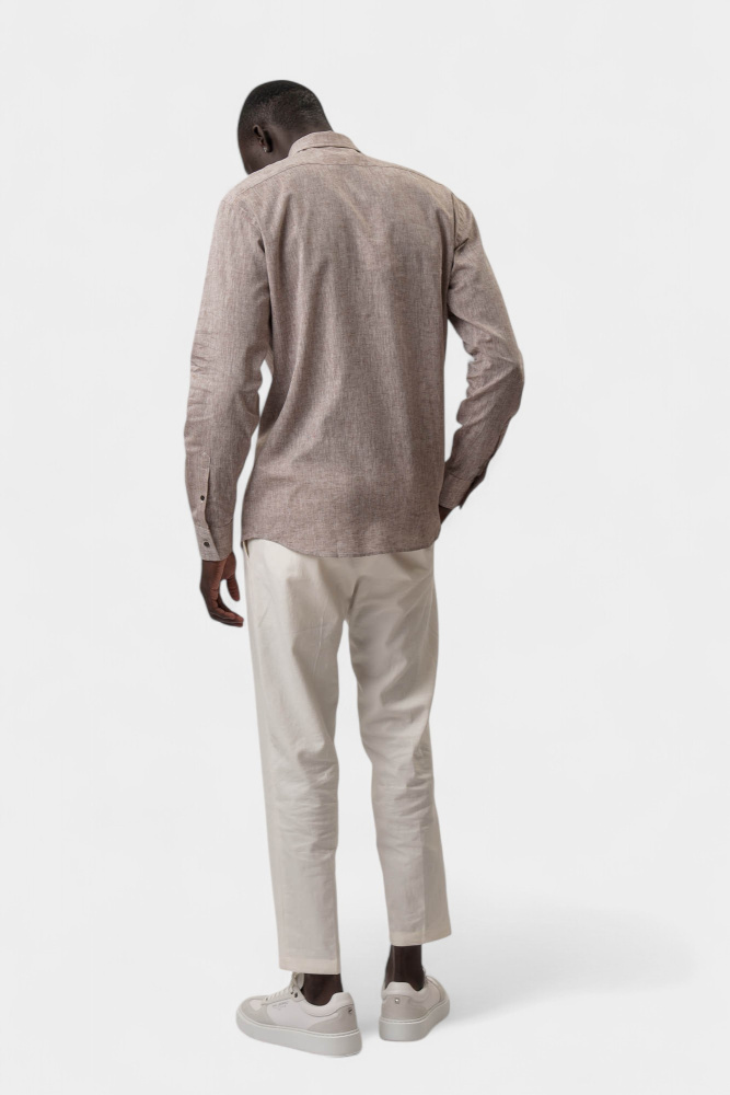 552627_605000 Сорочка льняная Karl Lagerfeld Коричневый