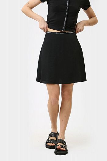 Юбка из вискозы черная  Calvin Klein Jeans