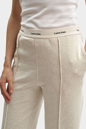 Брюки спортивные хлопковые бежевый Calvin Klein Jeans