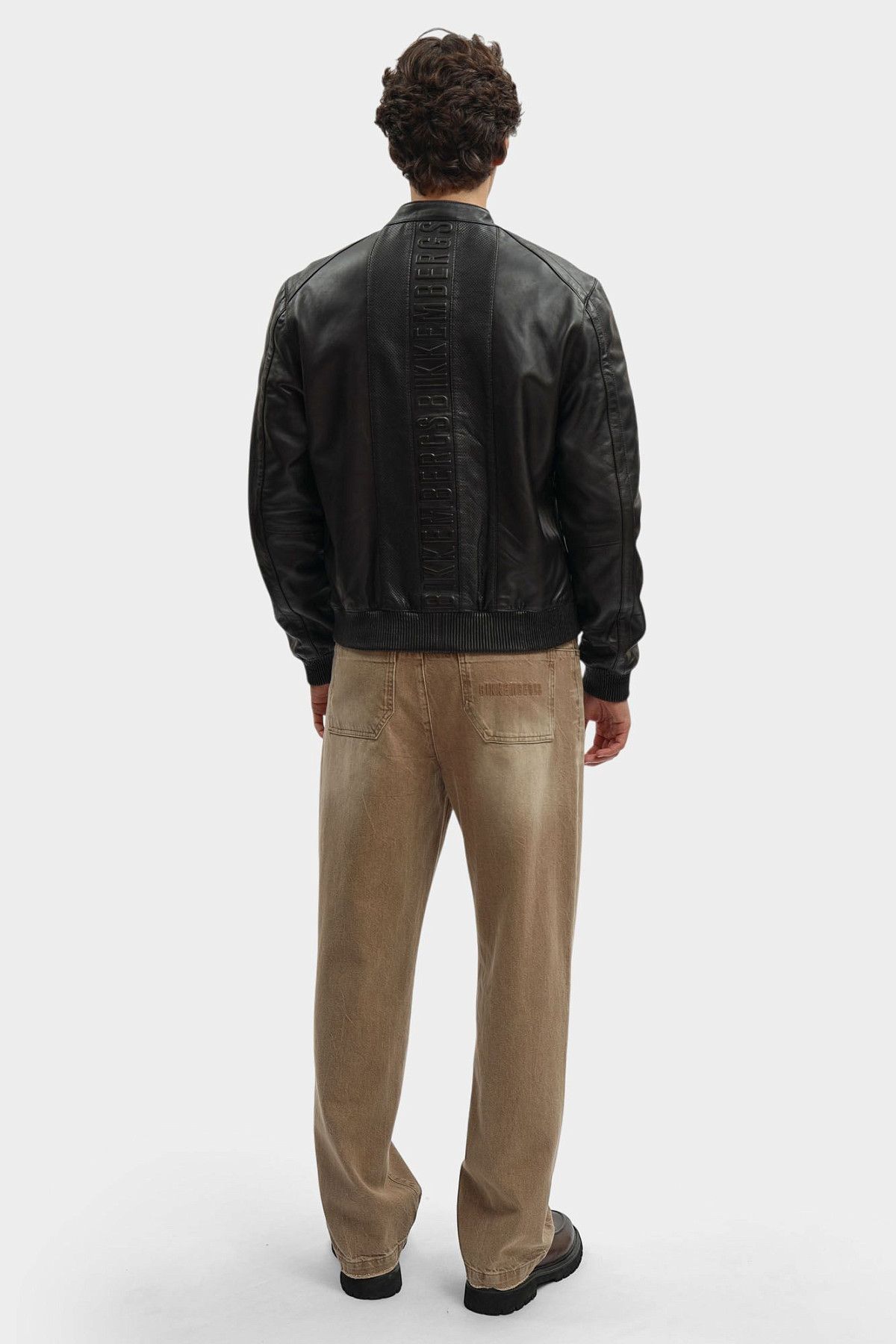 Куртка кожаная Bikkembergs Черный