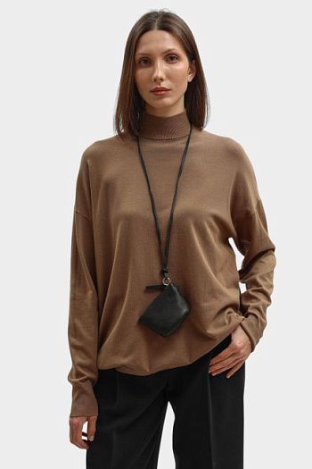 Джемпер из вискозы коричневый Trussardi