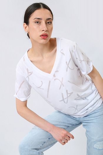 Футболка хлопковая белая Armani Exchange
