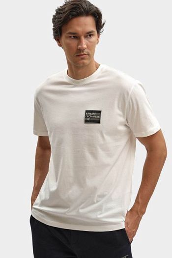 Футболка хлопковая белая Armani Exchange
