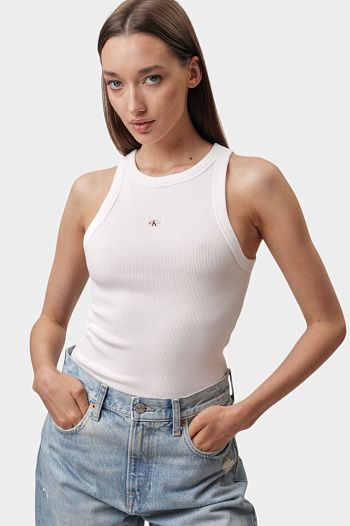 Топ хлопковый белый Calvin Klein Jeans