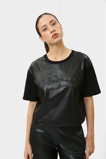 Футболка хлопковая черная Armani Exchange