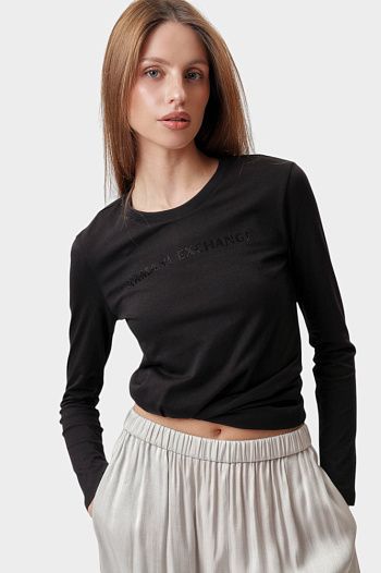 Лонгслив хлопковый черный Armani Exchange