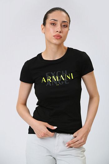Футболка хлопковая черная Armani Exchange