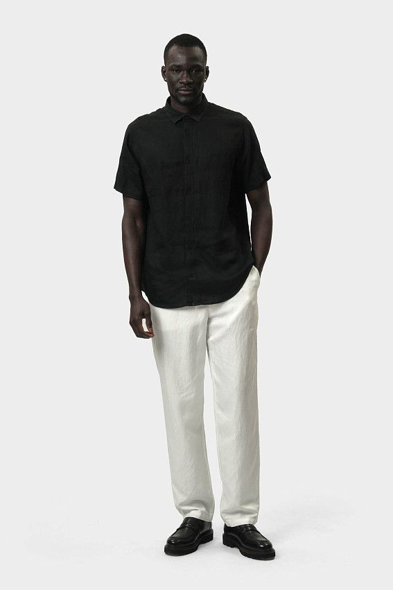 Рубашка льняная Armani Exchange Черный