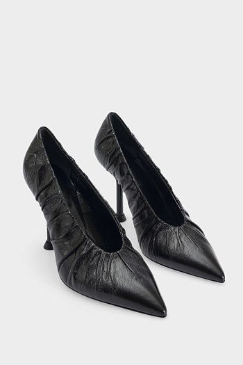 Туфли лодочки черные кожаные Emporio Armani