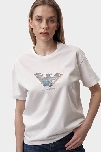 Футболка хлопковая белая Emporio Armani