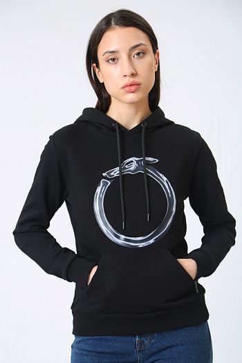 Худи хлопковое черное  Trussardi