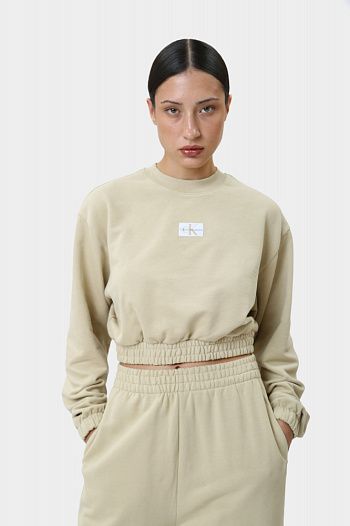 Свитшот хлопковый бежевый Calvin Klein Jeans