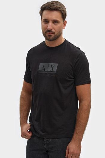 Футболка хлопковая черная Armani Exchange