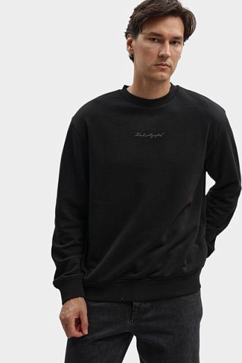 Свитшот хлопковый черный Karl Lagerfeld