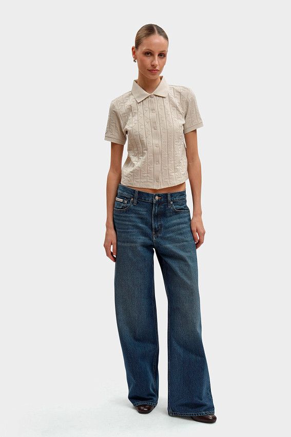 Поло Calvin Klein Jeans Молочный
