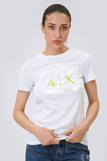 Футболка хлопковая белая Armani Exchange