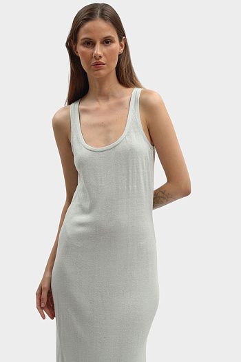 Платье макси льняное бежевое Calvin Klein Jeans