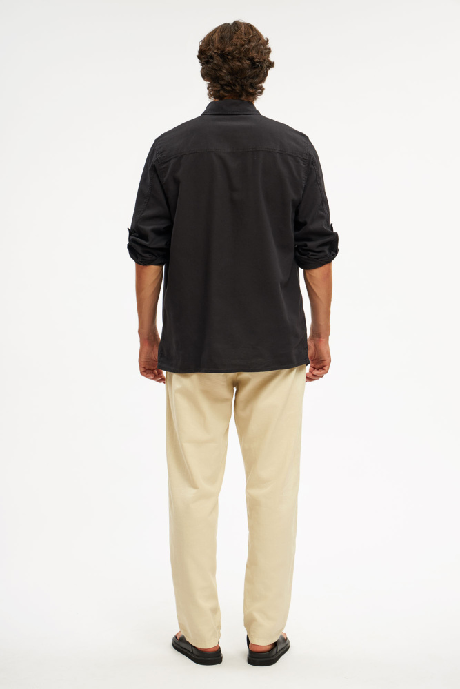 VM-OMA-55-444 Рубашка льняная Van Mich Черный