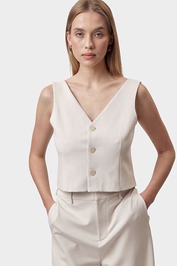 Топ из вискозы белый  Calvin Klein Jeans