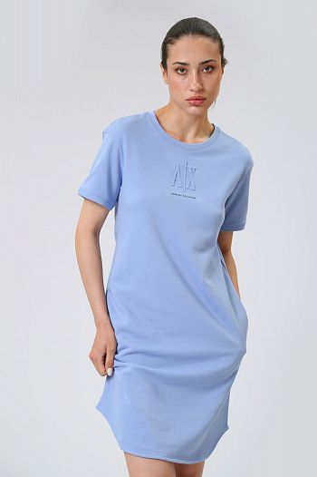 Платье хлопковое голубое Armani Exchange