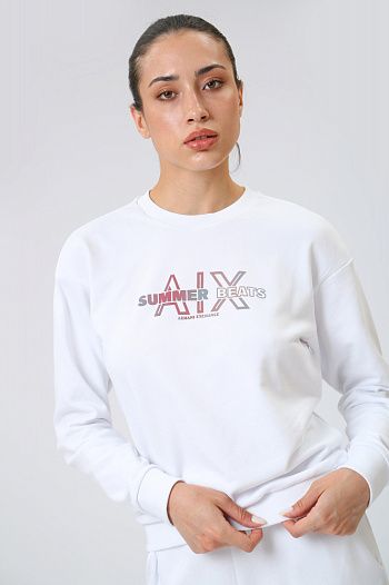 Свитшот хлопковый белый Armani Exchange