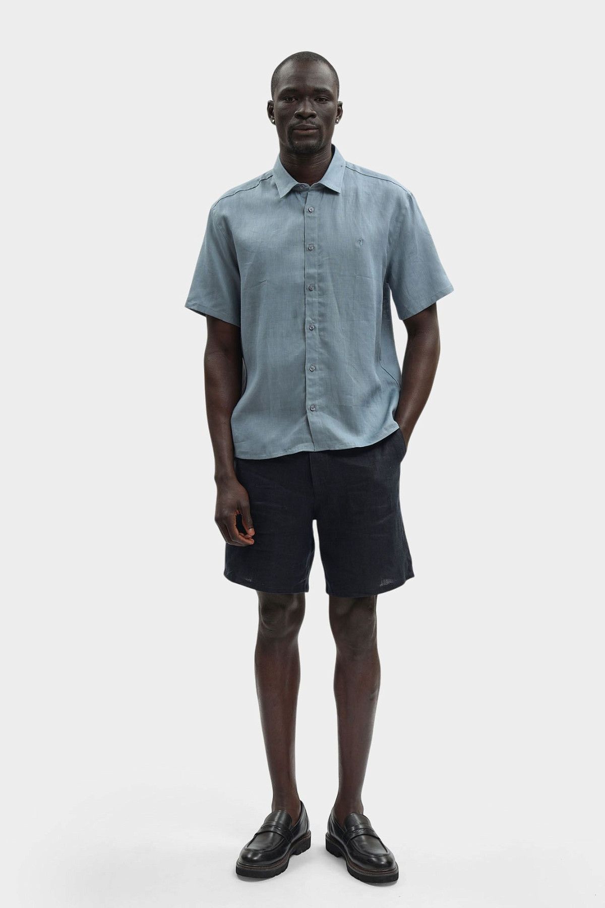 Рубашка льняная Trussardi Синий