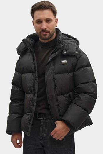 Пуховик черный Emporio Armani