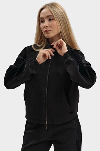 Свитшот хлопковый черный Emporio Armani
