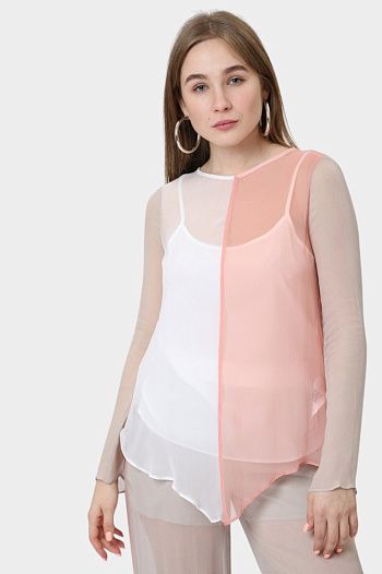 Блузка из вискозы розовая  Armani Exchange