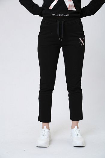Брюки спортивные хлопковые черные Armani Exchange