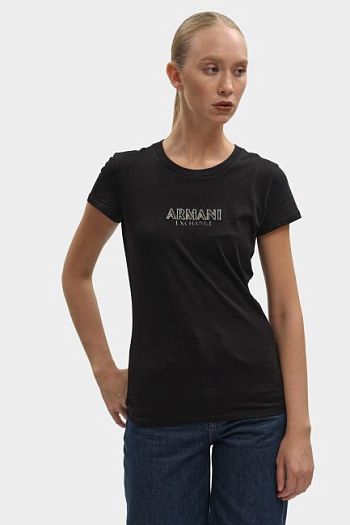 Футболка хлопковая черная Armani Exchange