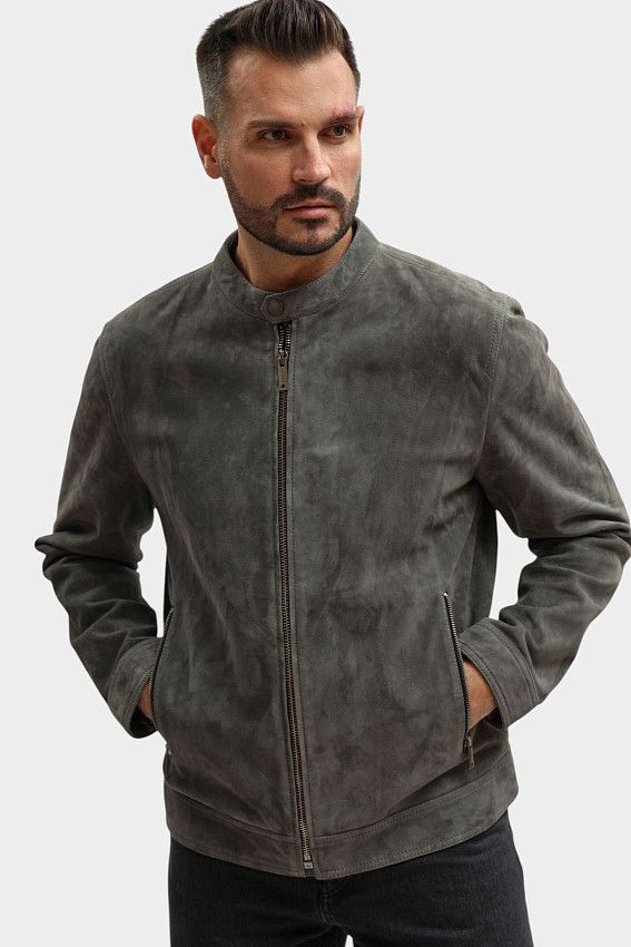 Куртка кожаная Strellson Серый