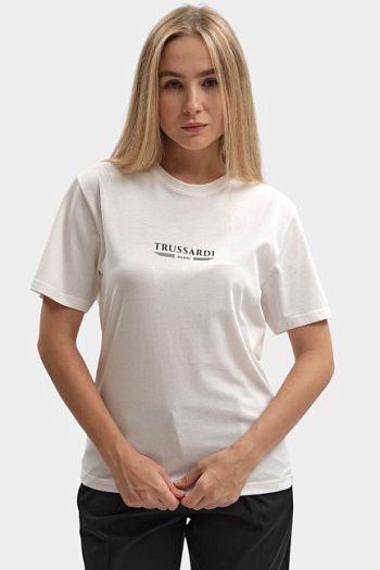 Футболка хлопковая черная Trussardi