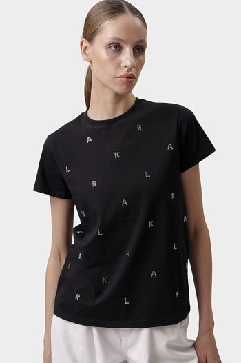 Футболка хлопковая черная Karl Lagerfeld