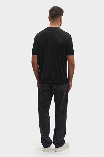 Брюки классические шерстяные черные Emporio Armani