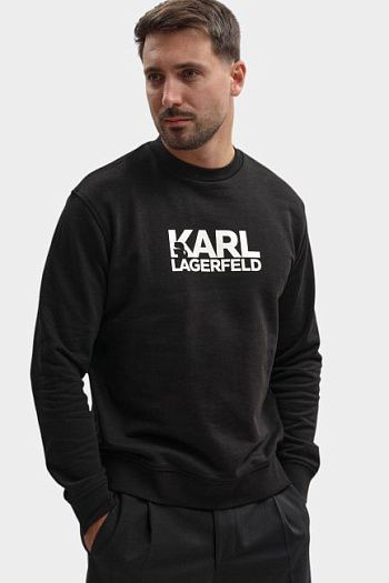 Свитшот хлопковый черный Karl Lagerfeld