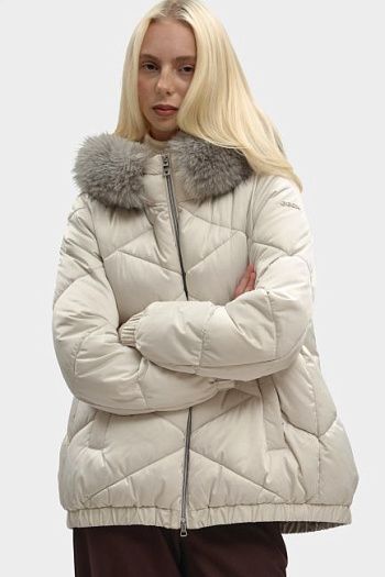Пуховик молочный Geox