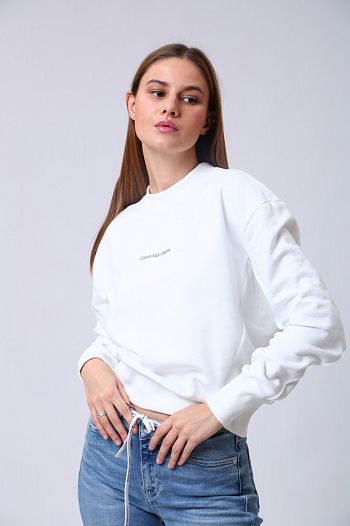 Свитшот хлопковый белый Calvin Klein Jeans