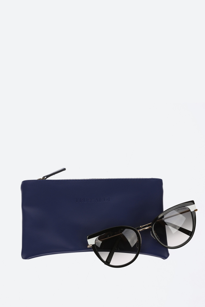 Trussardi-533 Очки с футляром Trussardi Черный