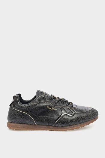 Кроссовки кожаные черные Pepe Jeans