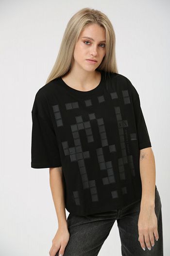 Футболка хлопковая черная Armani Exchange
