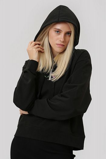 Худи хлопковое черное  Calvin Klein Jeans