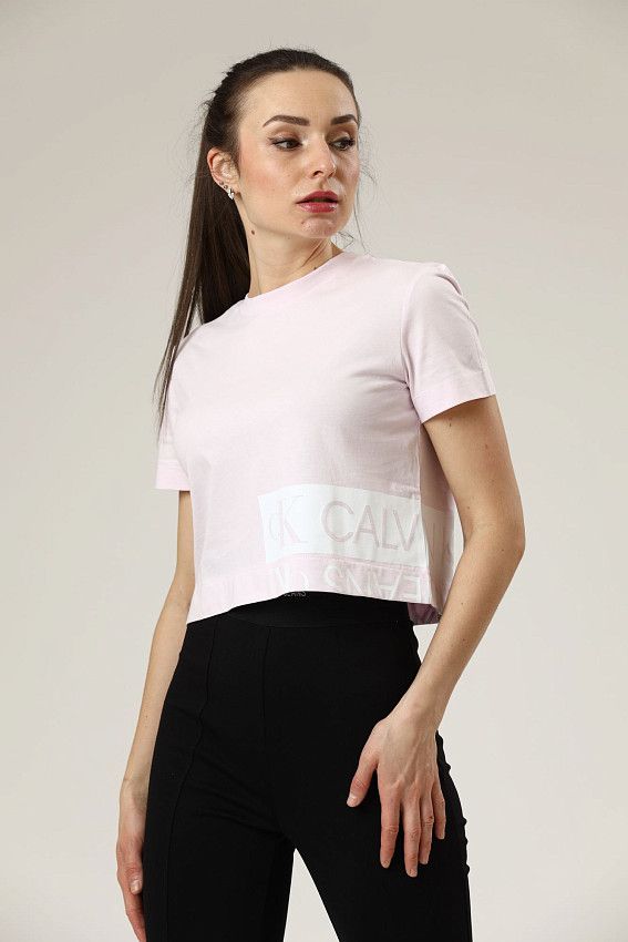 Футболка кроп-топ Calvin Klein Jeans Calvin Klein Jeans Розовый