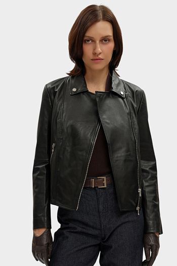 Куртка из кожи Emporio Armani